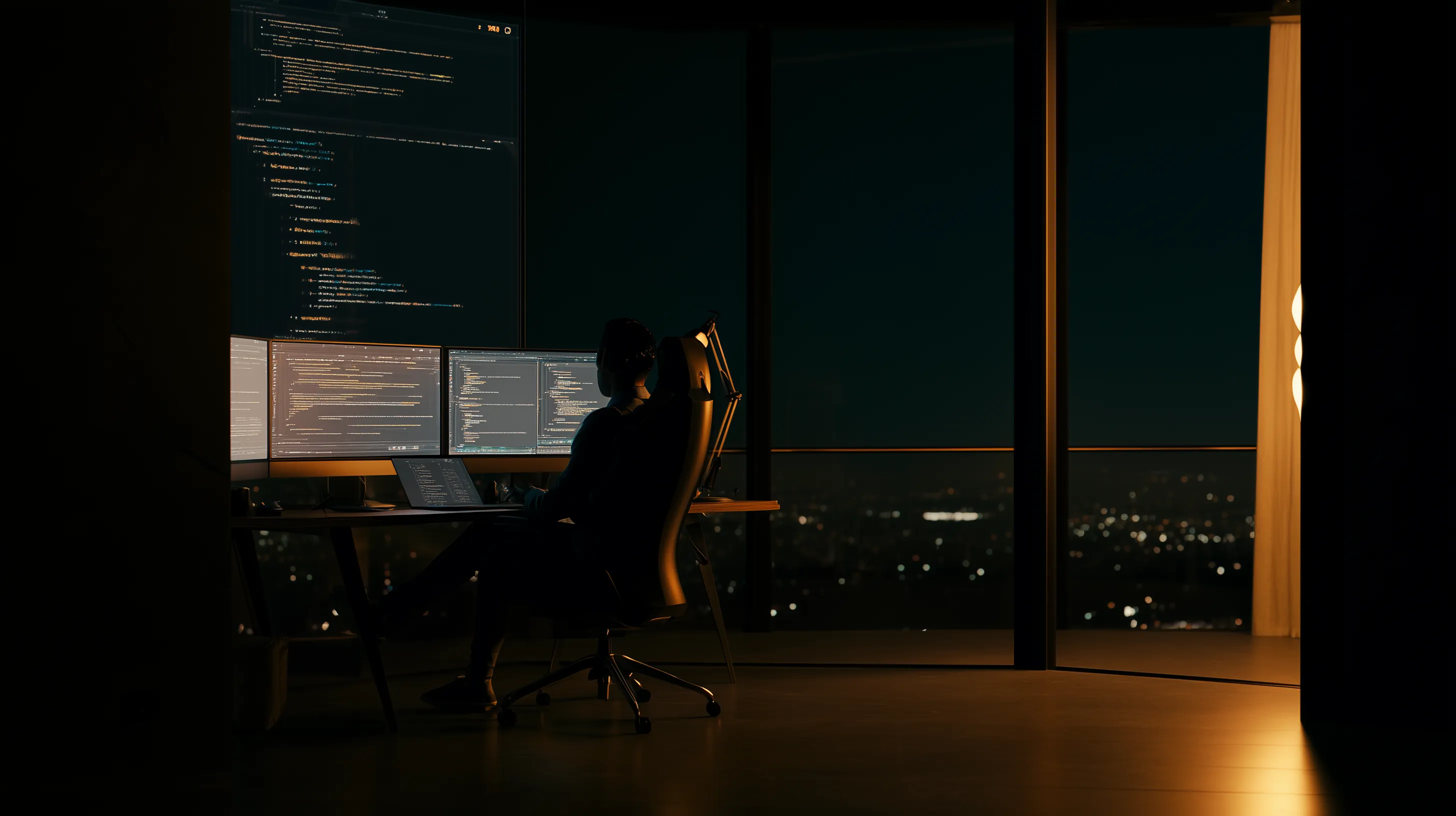 Aerial view of a modern cityscape representing AI-powered digital transformation