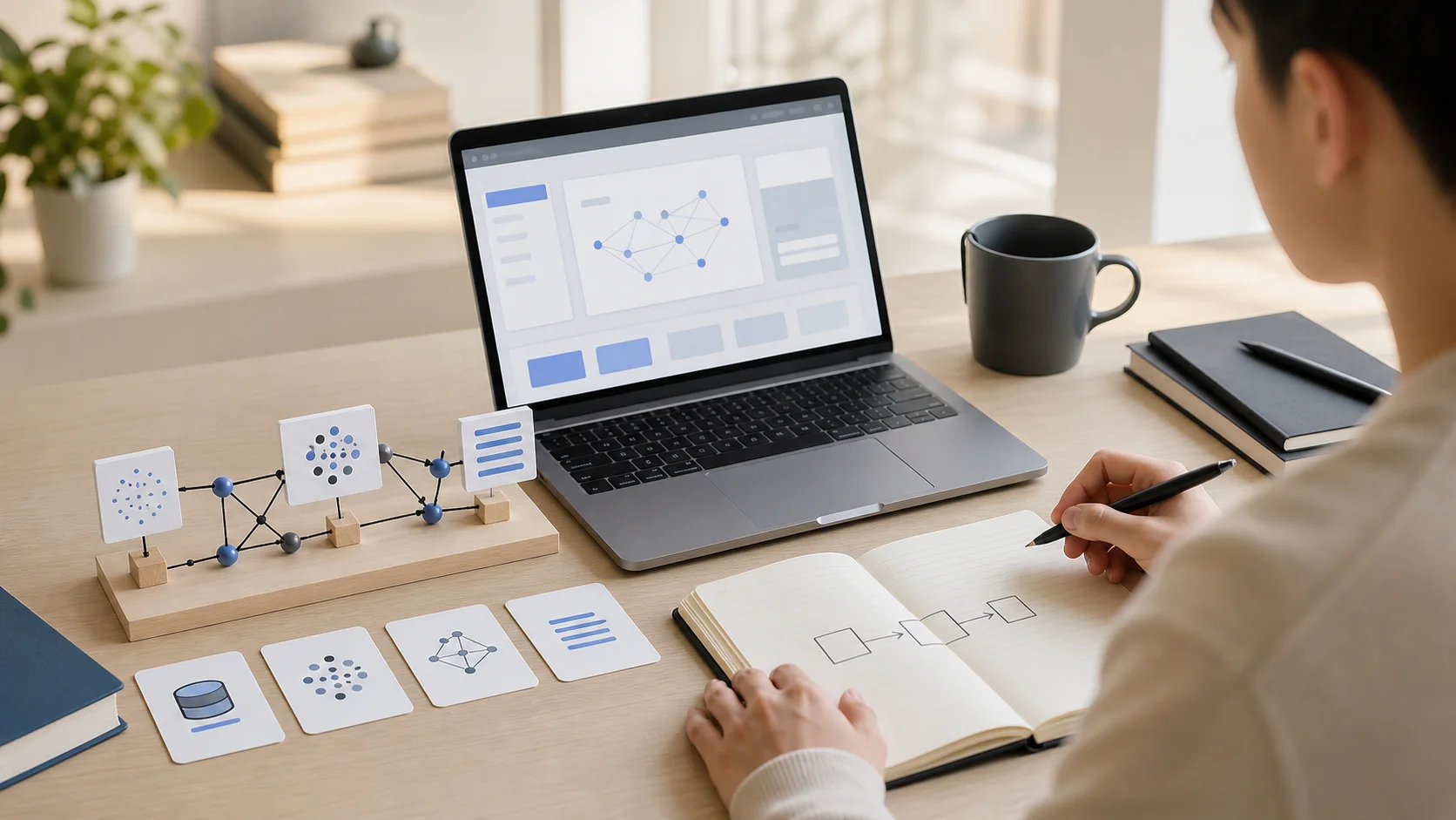 AI foundations course workspace with learning materials and model concept cards